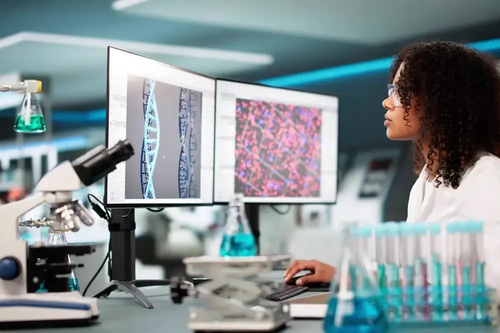 female scientist in the lab